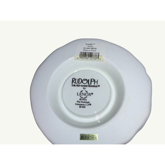 Lenox Rudolph Candle Light Holder Ceramic Christmas Decor Featuring Santa & Rein - Picture 11 of 12